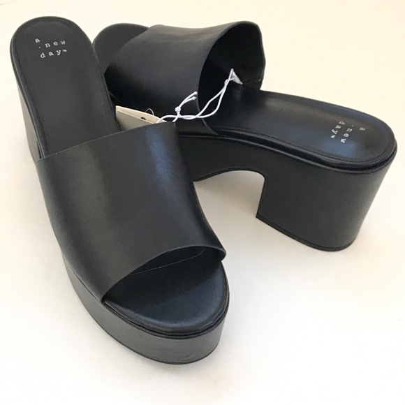 A NEW DAY Ricky Platform Heels High Heeled Sandals Black NWT Women’s Size 10 - Picture 10 of 16